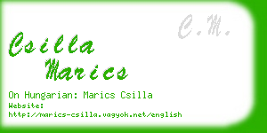 csilla marics business card